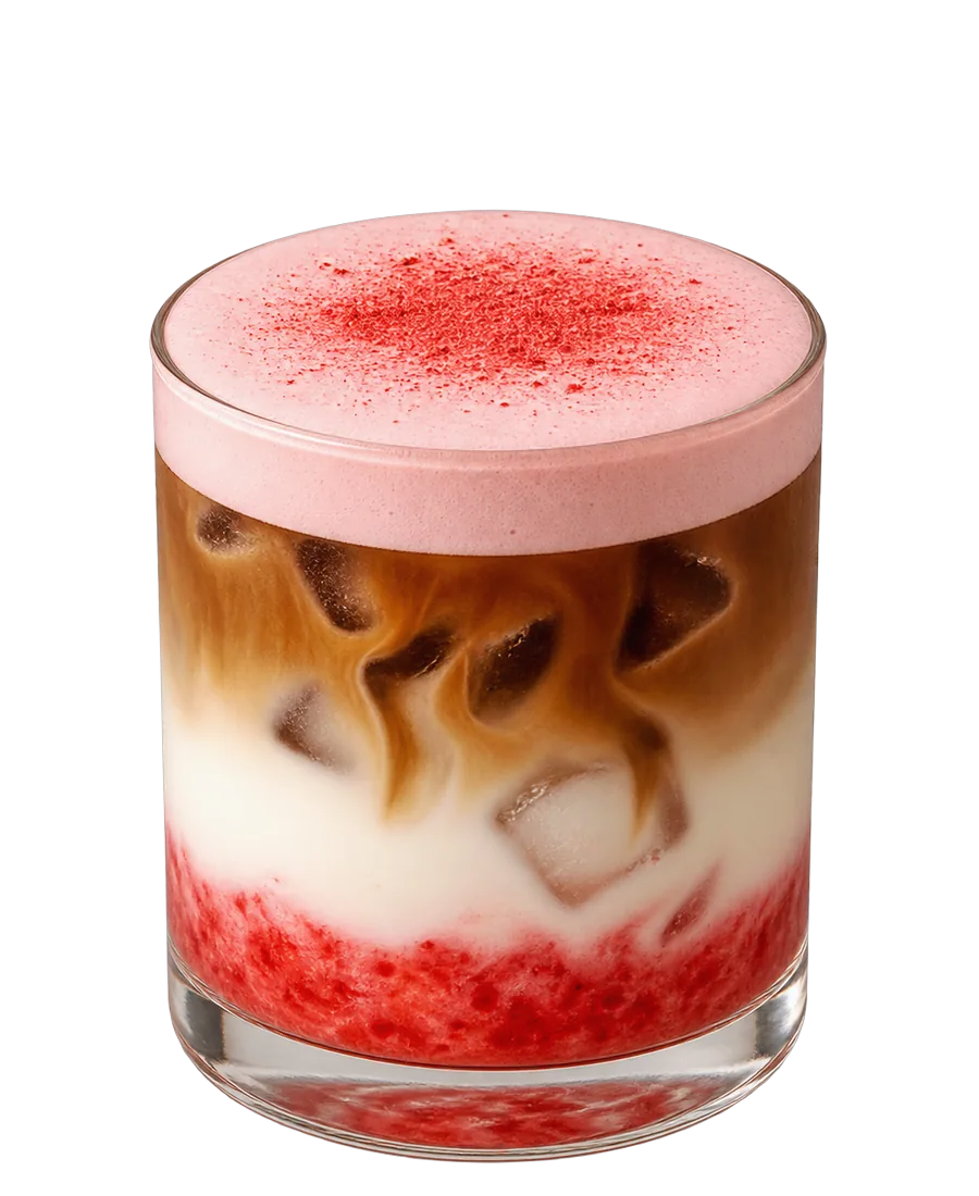 Latte con espuma fría de fresa